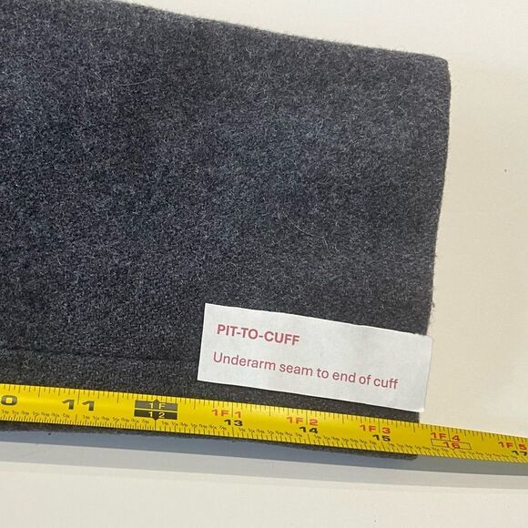 Mario De Pinto MDP Vintage Dark Gray Wool Blend Double Breasted Pea Coat Size L - Picture 12 of 16